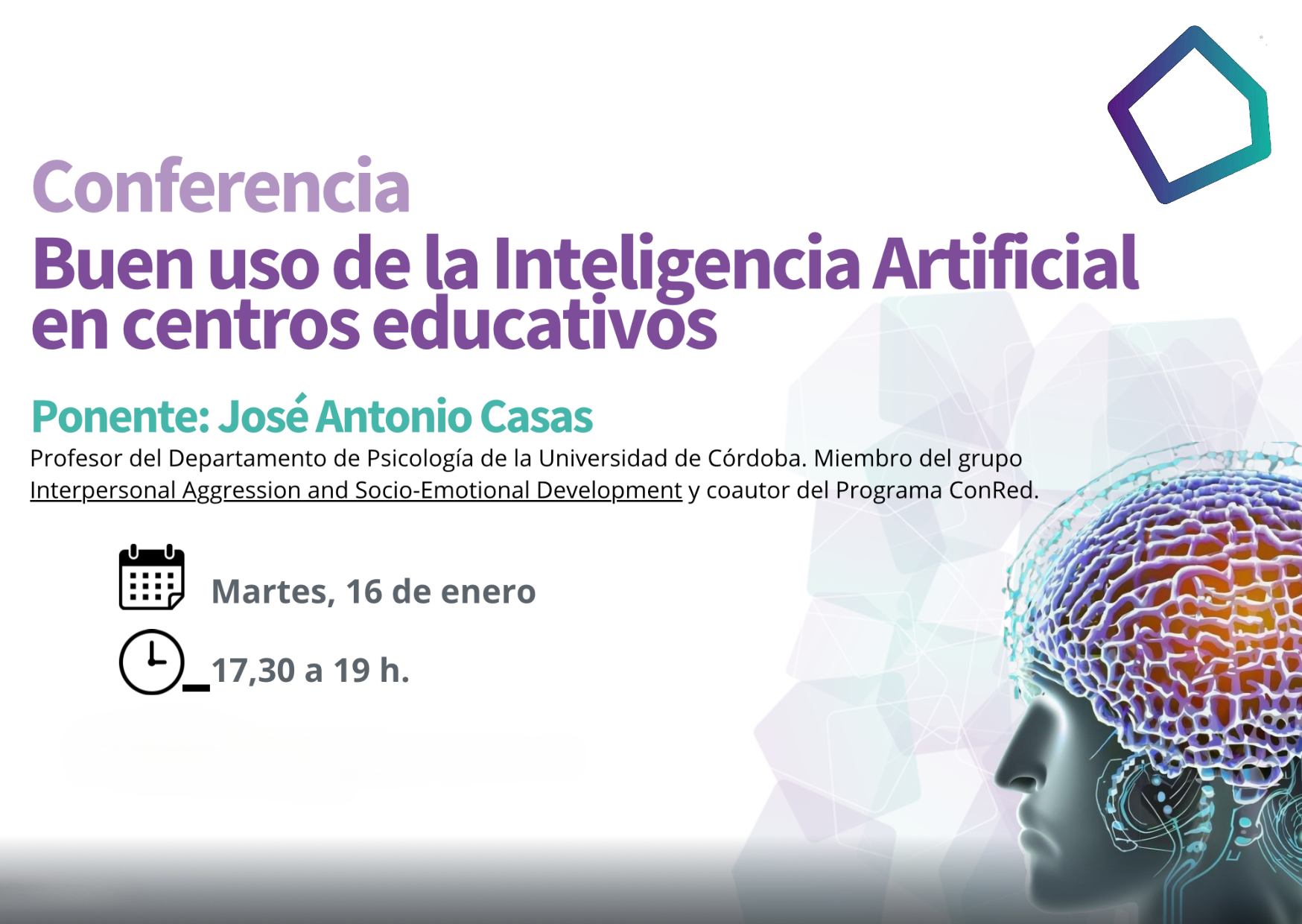 Conferencia sobre el buen uso de la Inteligencia Artificial.  Enero 2024